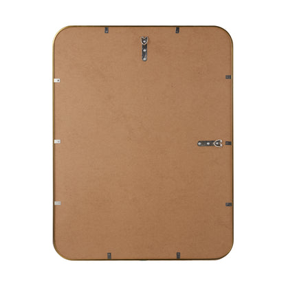 Oikiture Wall Mirrors Gold Metal Frame 65x50cm Rectangle-Wall Mirrors-PEROZ Accessories
