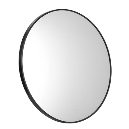 Oikiture 60cm Wall Mirror Round Black-Wall Mirror-PEROZ Accessories