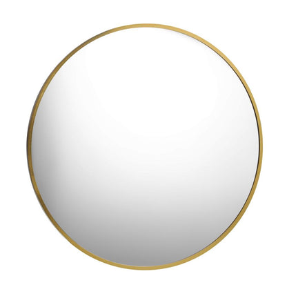 Oikiture Wall Mirrors Round 70cm Makeup Mirror Vanity Home Decro Gold Bathroom-Wall Mirrors-PEROZ Accessories