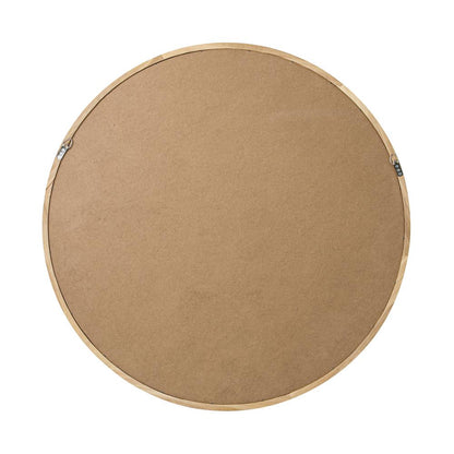 Oikiture Wall Mounted Mirror with Wood Frame 70cm Round-Wall Mirrors-PEROZ Accessories