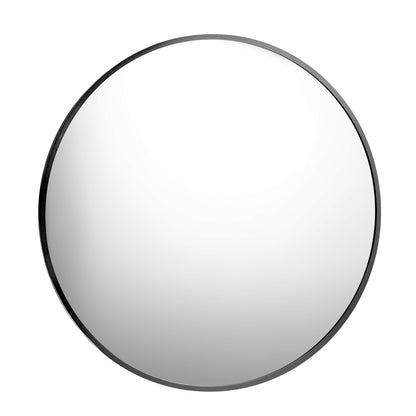 Oikiture Wall Mirrors Round 80cm Black Set of 2-Wall Mirror-PEROZ Accessories