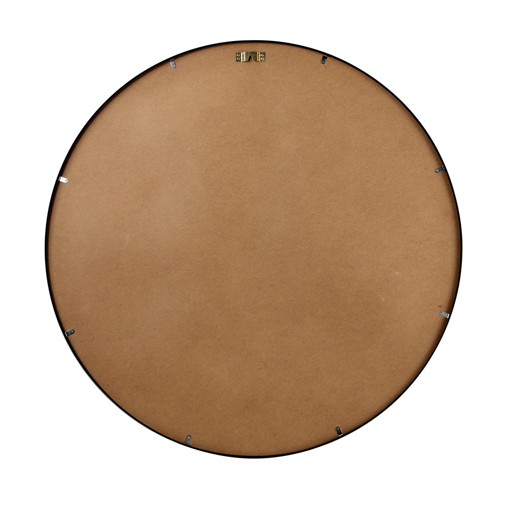Oikiture Wall Mirrors Round 80cm Black Set of 2-Wall Mirror-PEROZ Accessories
