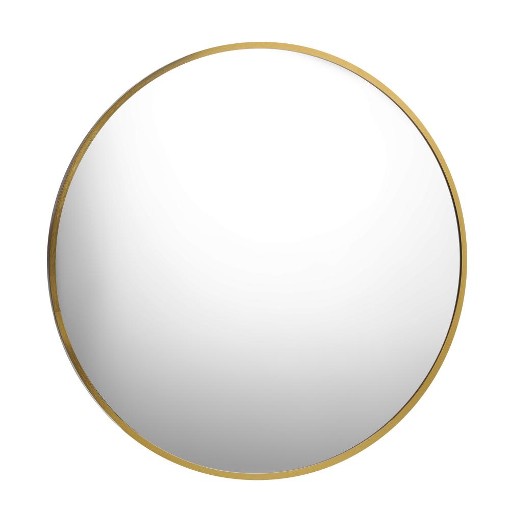 Oikiture Wall Mirrors Round Makeup Mirror Vanity Home Decorative Gold 80cm-Wall Mirrors-PEROZ Accessories