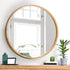 Oikiture Wall Mirrors Round 80cm Wooden Set of 2-Wall Mirror-PEROZ Accessories