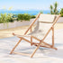 Gardeon Outdoor Deck Chair Wooden Sun Lounge Folding Beach Patio Furniture Beige-Sun Lounges-PEROZ Accessories