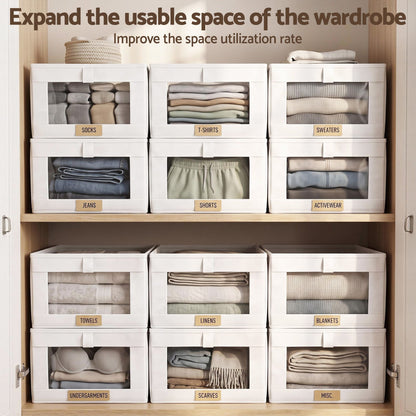 Artiss 6 Pack Linen Closet Organizers and Storage Foldable Clothing Bins