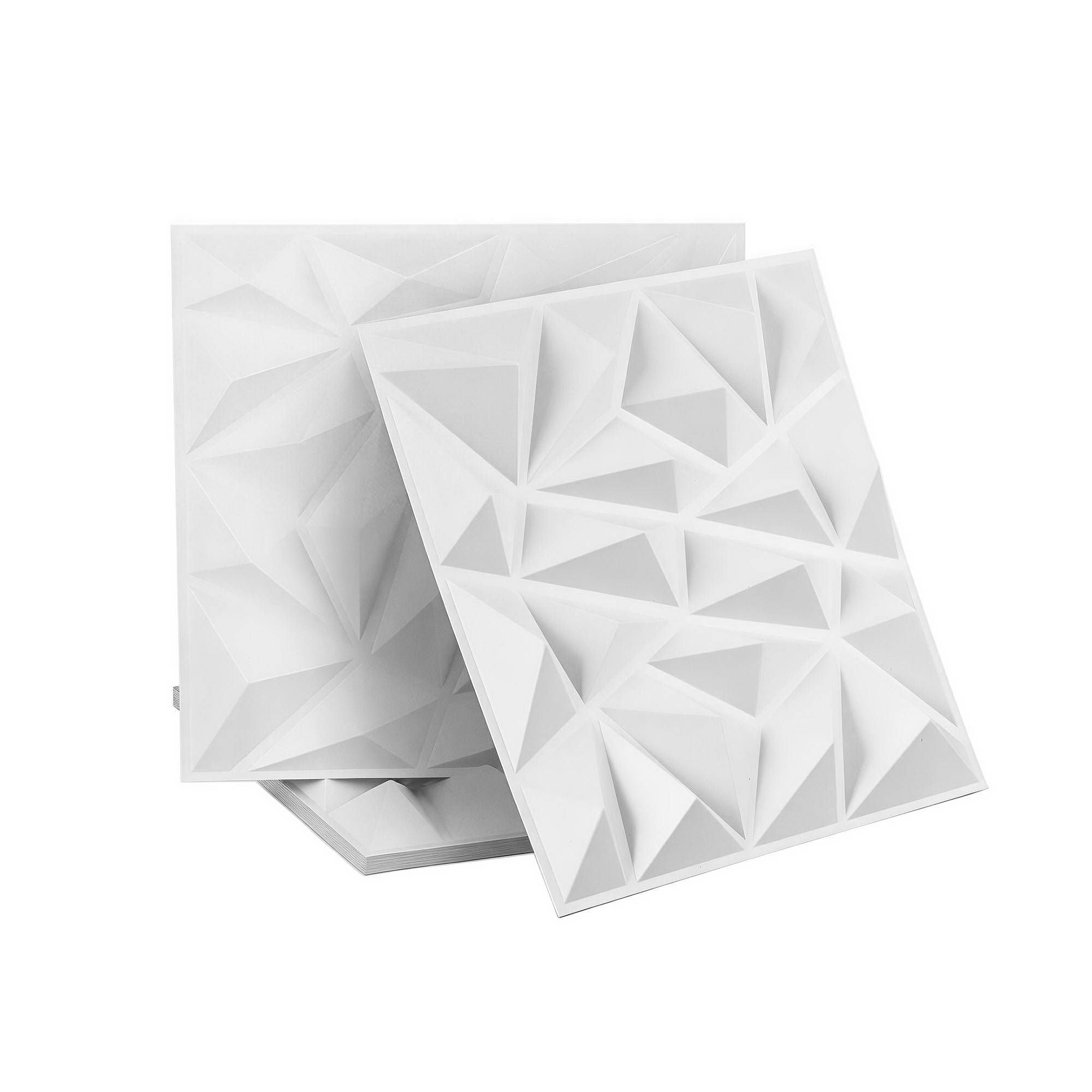 Artiss 3D Wall Panels Diamond PVC Decorative Panels 50x50cm Set of 15 Feature Wall-Home &amp; Garden > Decor > Wallpaper-PEROZ Accessories