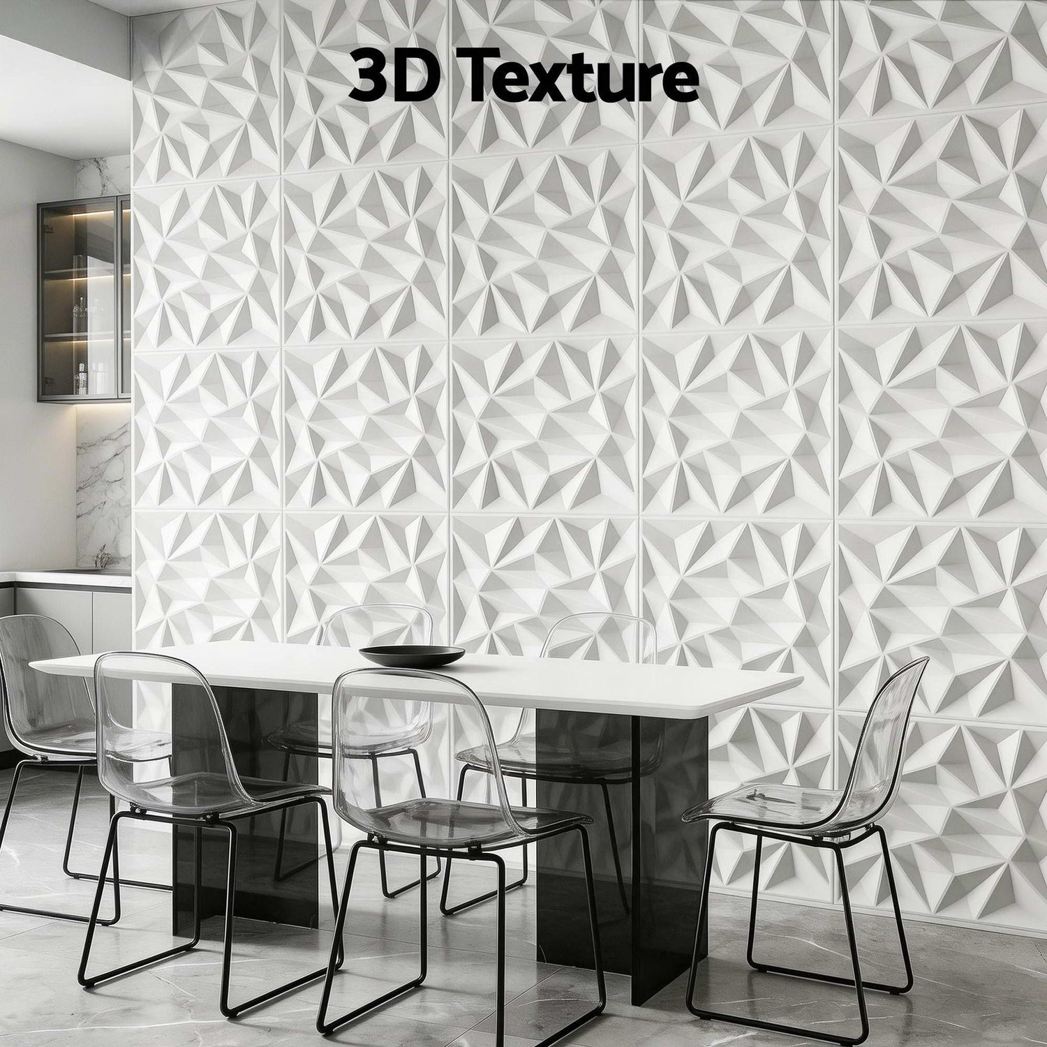 Artiss 3D Wall Panels Diamond PVC Decorative Panels 50x50cm Set of 15 Feature Wall-Home &amp; Garden > Decor > Wallpaper-PEROZ Accessories