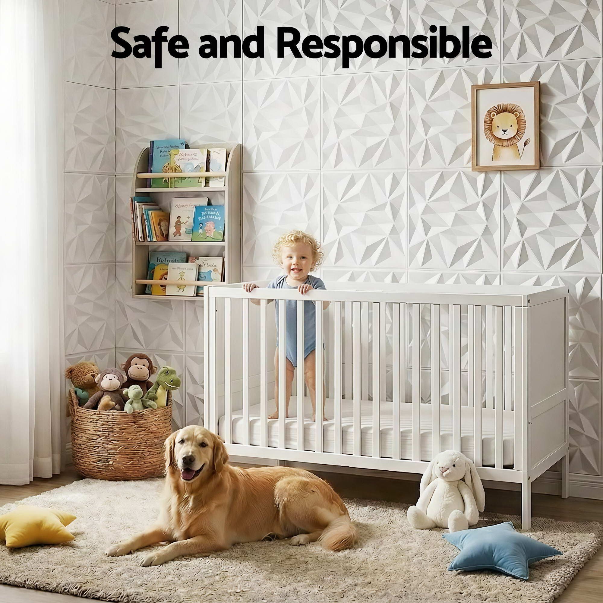 Artiss 3D Wall Panels Diamond PVC Decorative Panels 50x50cm Set of 15 Feature Wall-Home &amp; Garden > Decor > Wallpaper-PEROZ Accessories