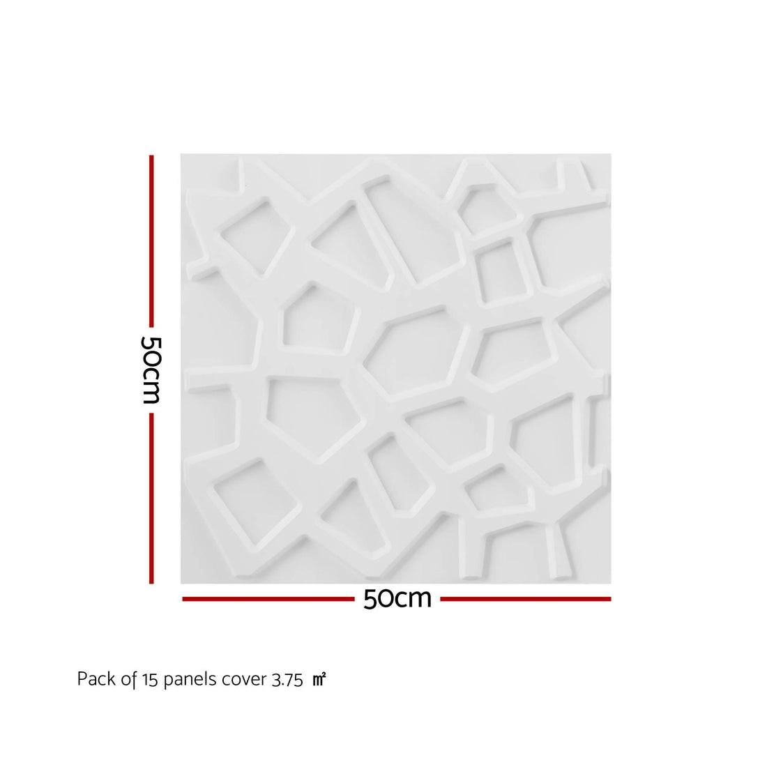 Artiss 3D Wall Panels PVC Decorative Panels 50x50cm Set of 15 Feature Wall Poly-Home &amp; Garden > Decor > Wallpaper-PEROZ Accessories