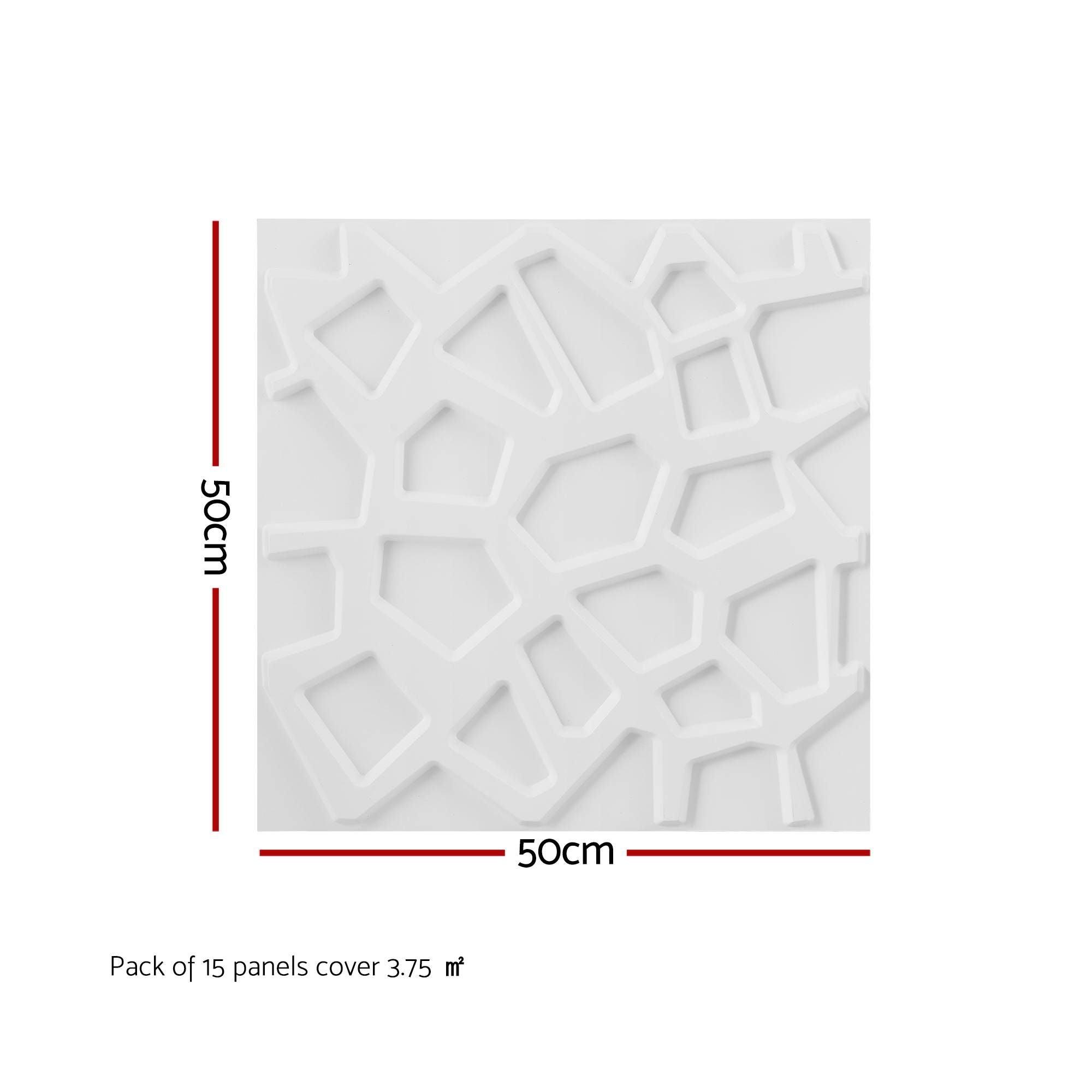 Artiss 3D Wall Panels PVC Decorative Panels 50x50cm Set of 15 Feature Wall Poly-Home &amp; Garden > Decor > Wallpaper-PEROZ Accessories