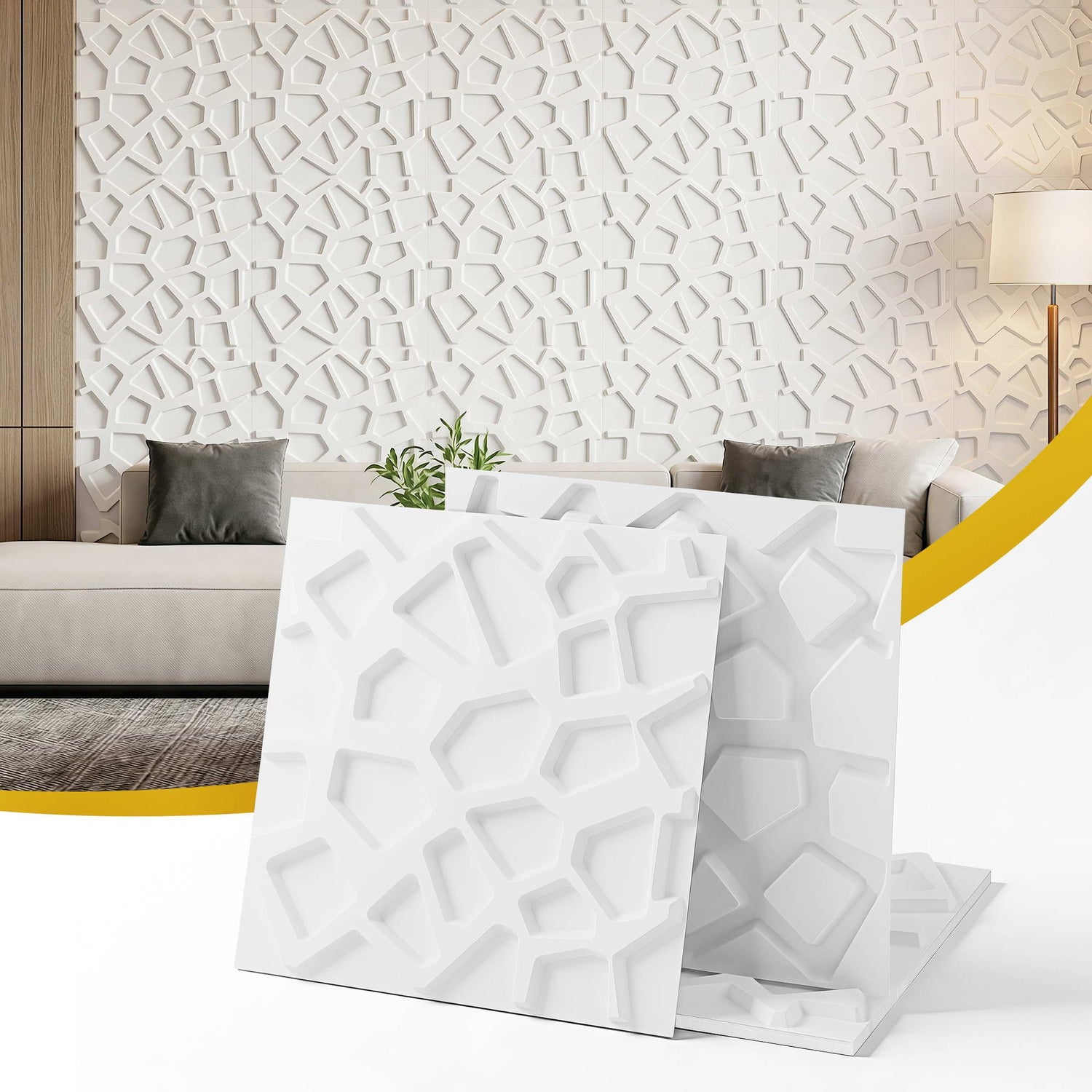 Artiss 3D Wall Panels PVC Decorative Panels 50x50cm Set of 15 Feature Wall Poly-Home &amp; Garden > Decor > Wallpaper-PEROZ Accessories