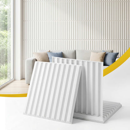 Artiss 3D Wall Panels Vertical PVC Decorative Panels 50x50cm Set of 15 Feature Wall Vert-Home &amp; Garden > Decor > Wallpaper-PEROZ Accessories