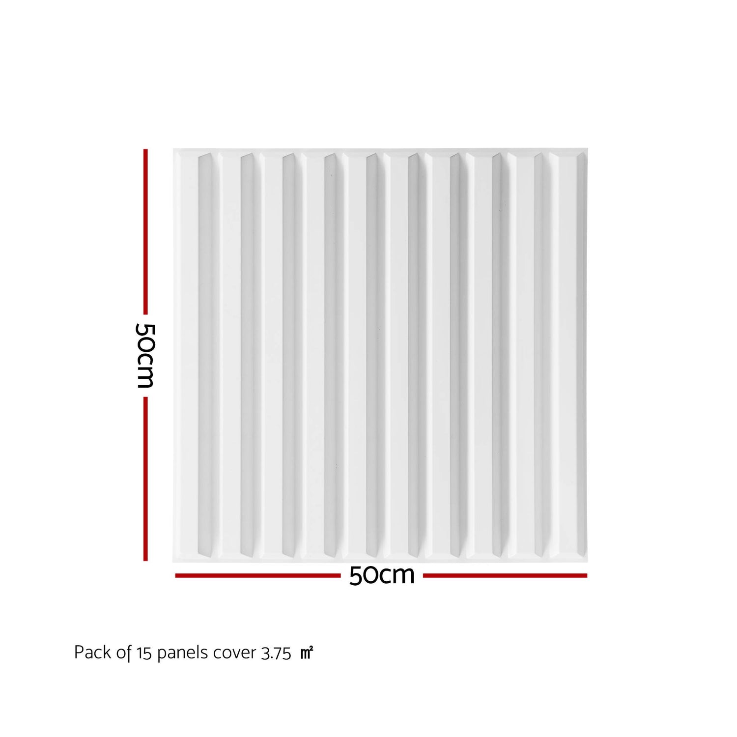 Artiss 3D Wall Panels Vertical PVC Decorative Panels 50x50cm Set of 15 Feature Wall Vert-Home &amp; Garden > Decor > Wallpaper-PEROZ Accessories