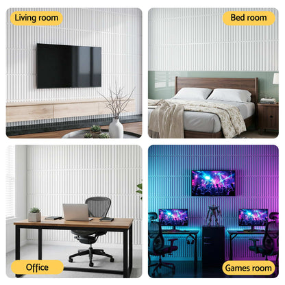 Artiss 3D Wall Panels Vertical PVC Decorative Panels 50x50cm Set of 15 Feature Wall Vert-Home &amp; Garden > Decor > Wallpaper-PEROZ Accessories