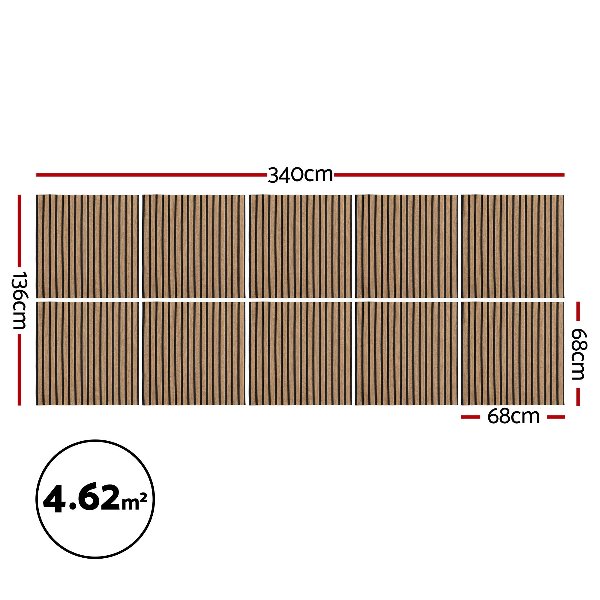 Artiss 10PCS Peel and Stick Wall Panels Tiles 68X68CM Self Adhesive for Home Office Studio Brown-Home &amp; Garden > Decor > Wallpaper-PEROZ Accessories