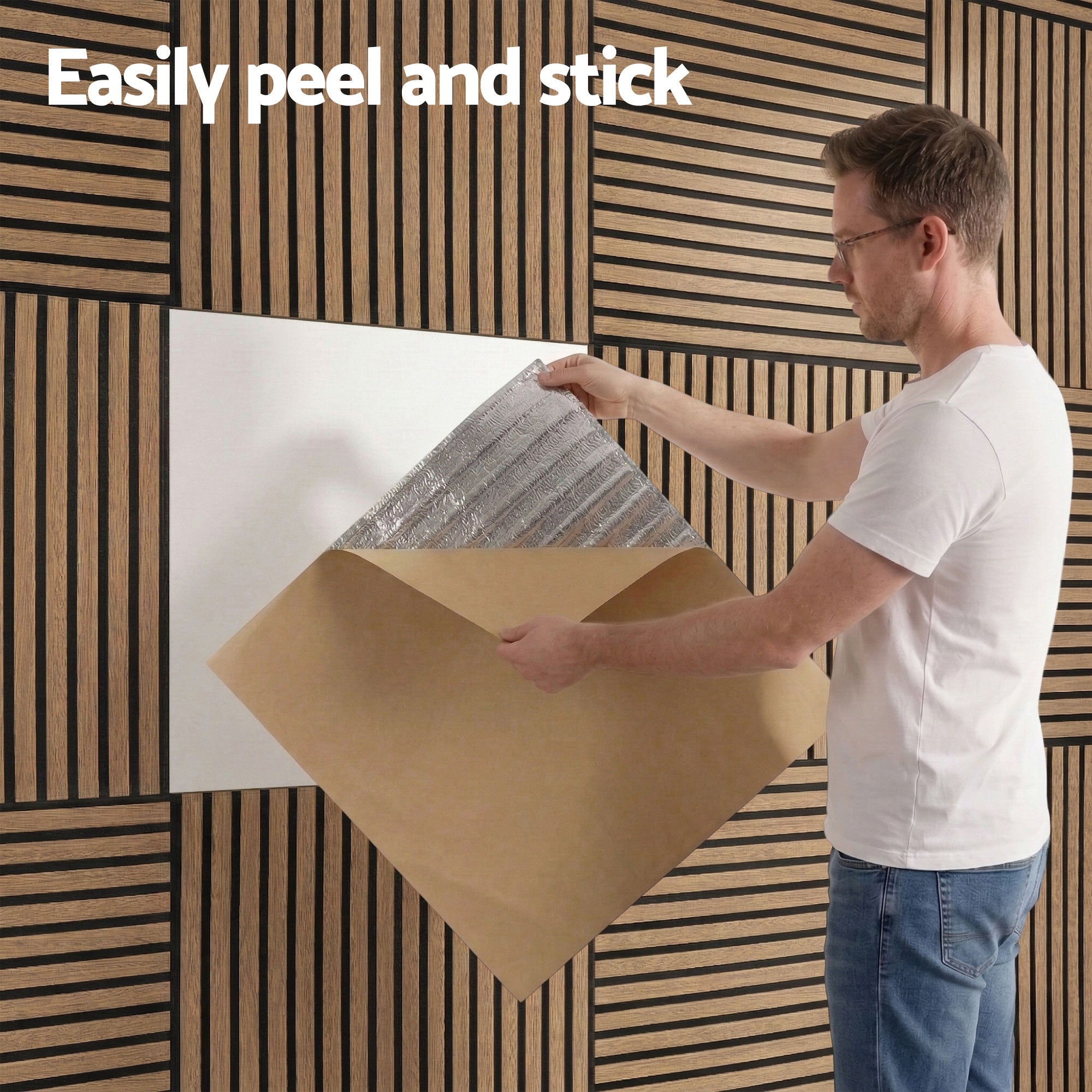 Artiss 10PCS Peel and Stick Wall Panels Tiles 68X68CM Self Adhesive for Home Office Studio Brown-Home &amp; Garden > Decor > Wallpaper-PEROZ Accessories