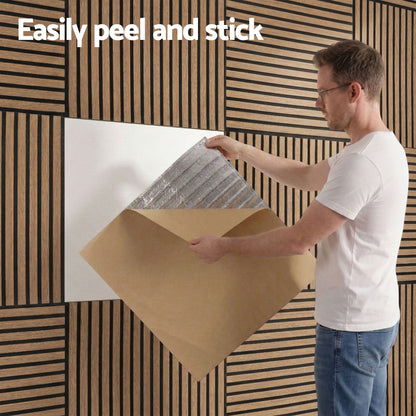 Artiss 10PCS Peel and Stick Wall Panels Tiles 68X68CM Self Adhesive for Home Office Studio Brown-Home &amp; Garden > Decor > Wallpaper-PEROZ Accessories