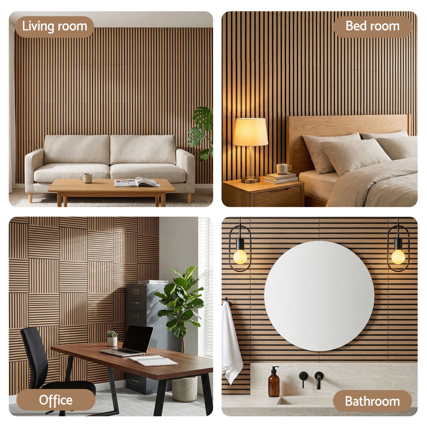 Artiss 10PCS Peel and Stick Wall Panels Tiles 68X68CM Self Adhesive for Home Office Studio Brown-Home &amp; Garden > Decor > Wallpaper-PEROZ Accessories
