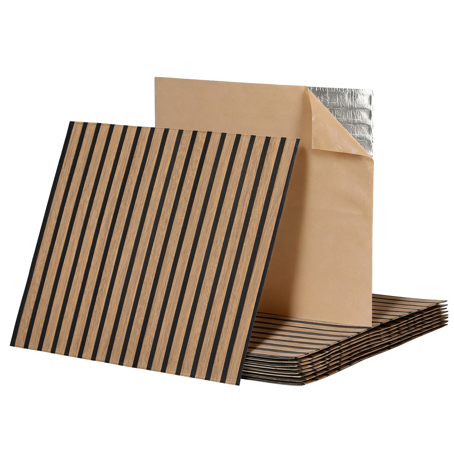 Artiss 10PCS Peel and Stick Wall Panels Tiles 68X68CM Self Adhesive for Home Office Studio Brown-Home &amp; Garden > Decor > Wallpaper-PEROZ Accessories