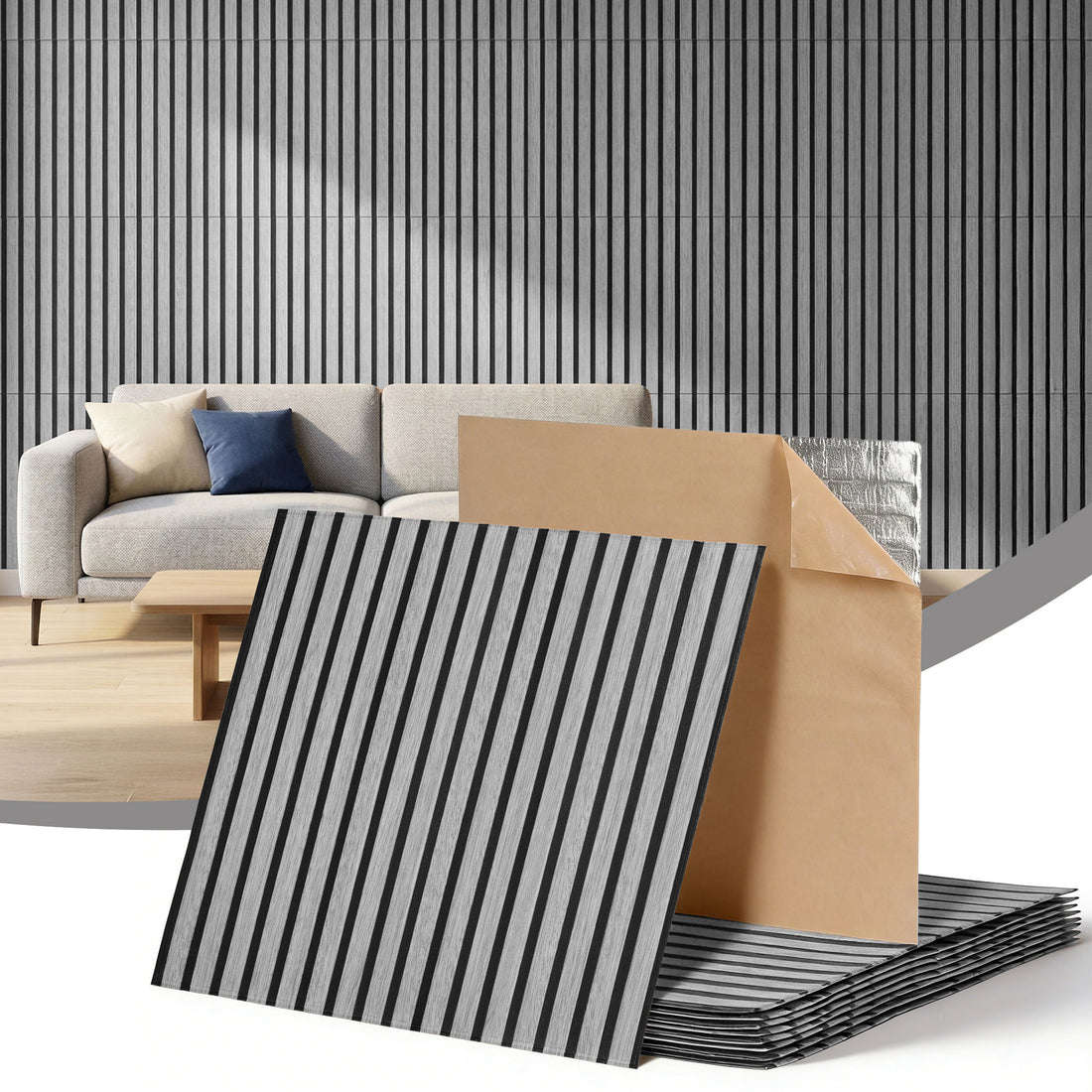 Artiss 10PCS Peel and Stick Wall Panels Tiles 68X68CM Self Adhesive for Home Office Studio Grey-Home &amp; Garden > Decor > Wallpaper-PEROZ Accessories