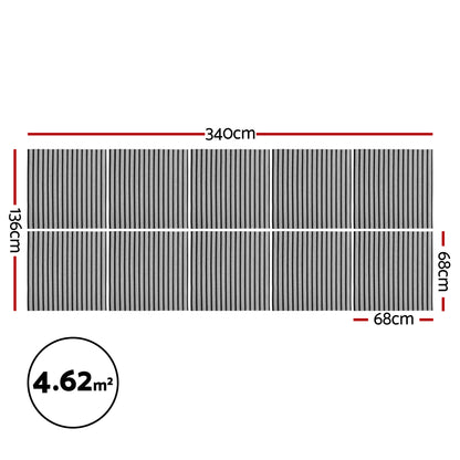 Artiss 10PCS Peel and Stick Wall Panels Tiles 68X68CM Self Adhesive for Home Office Studio Grey-Home &amp; Garden > Decor > Wallpaper-PEROZ Accessories