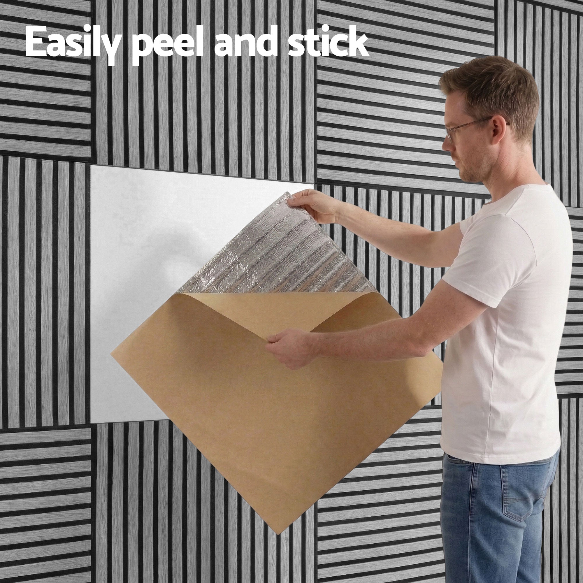 Artiss 10PCS Peel and Stick Wall Panels Tiles 68X68CM Self Adhesive for Home Office Studio Grey-Home &amp; Garden > Decor > Wallpaper-PEROZ Accessories
