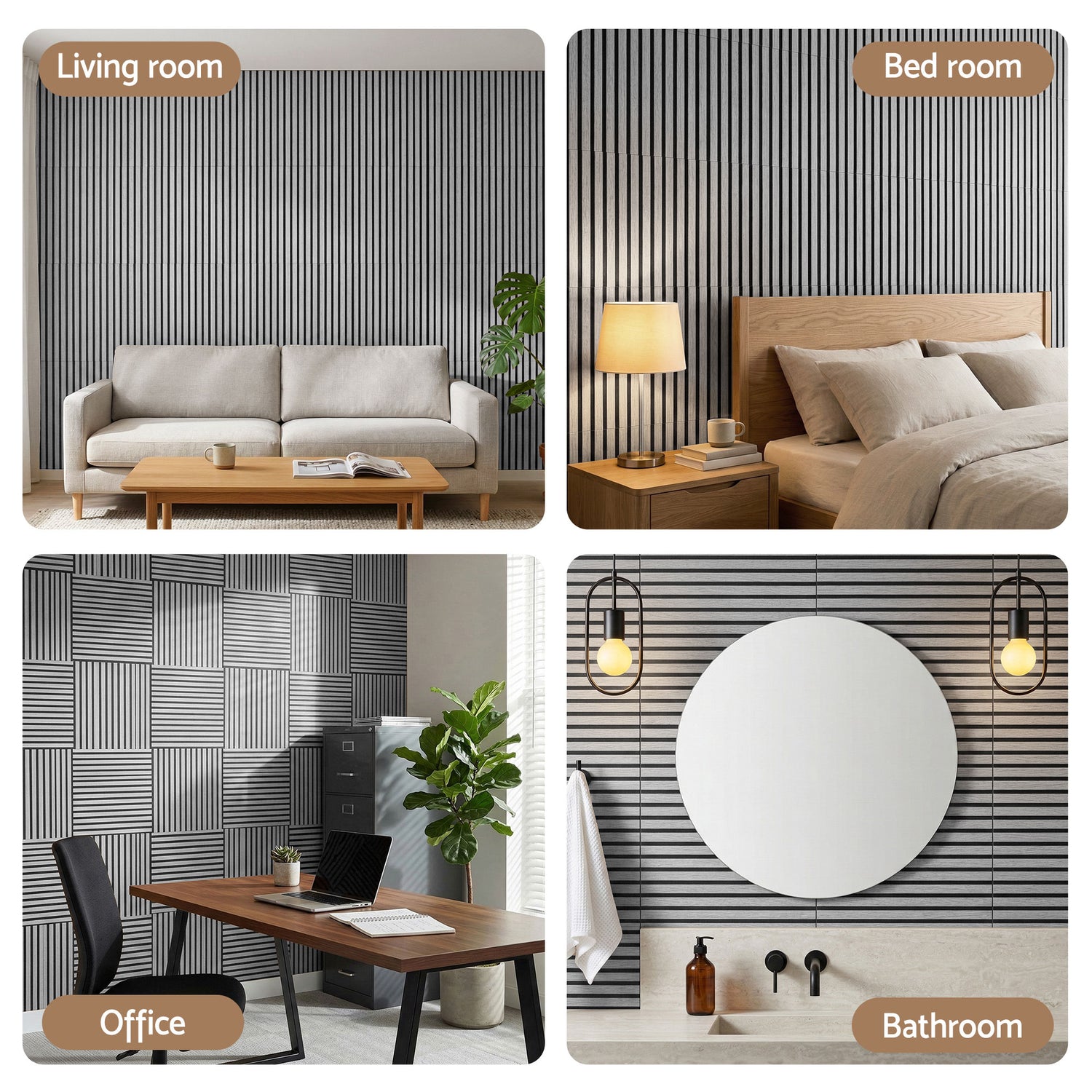 Artiss 10PCS Peel and Stick Wall Panels Tiles 68X68CM Self Adhesive for Home Office Studio Grey-Home &amp; Garden > Decor > Wallpaper-PEROZ Accessories