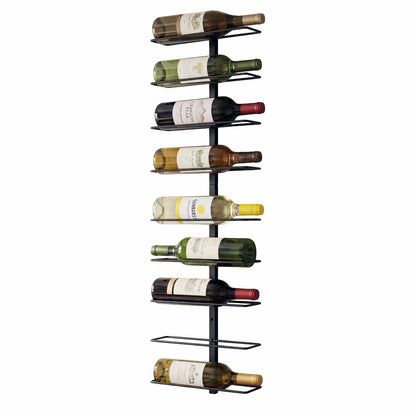 Artiss Wall Mounted Wine Rack 9 Bottles Display Storage Organizer Metal Black-Furniture > Dining > Wine Racks-PEROZ Accessories