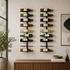 Artiss Wall Mounted Wine Rack Holder Black Metal - Set of 2 (18-Bottle Capacity)-Furniture > Dining > Wine Racks-PEROZ Accessories