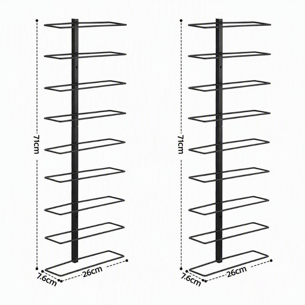 Artiss Wall Mounted Wine Rack Holder Black Metal - Set of 2 (18-Bottle Capacity)-Furniture > Dining > Wine Racks-PEROZ Accessories