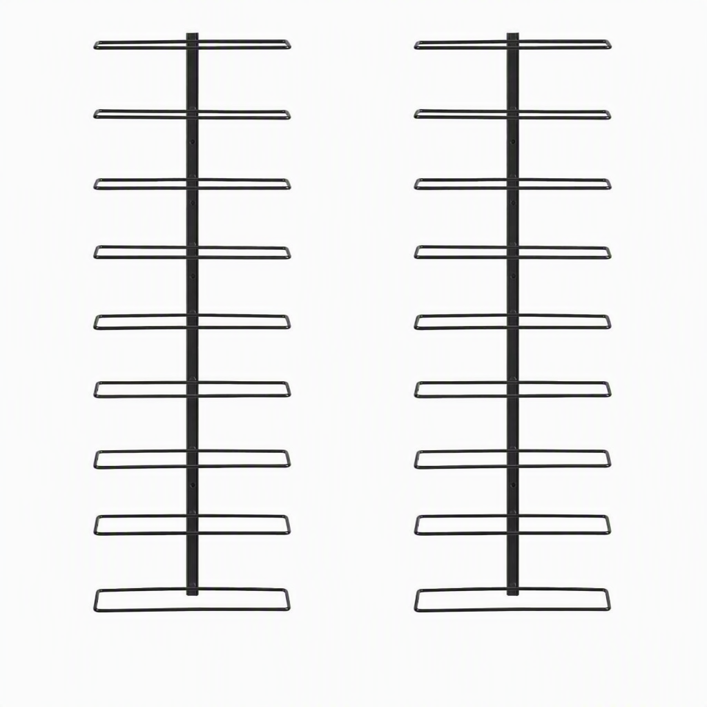 Artiss Wall Mounted Wine Rack Holder Black Metal - Set of 2 (18-Bottle Capacity)-Furniture > Dining > Wine Racks-PEROZ Accessories