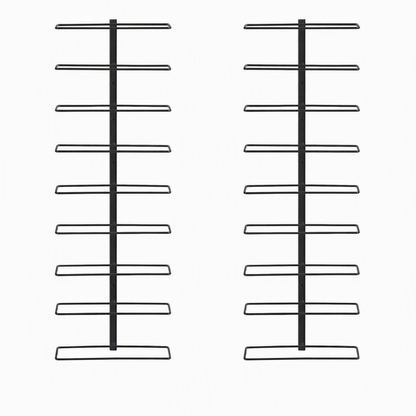 Artiss Wall Mounted Wine Rack Holder Black Metal - Set of 2 (18-Bottle Capacity)-Furniture > Dining > Wine Racks-PEROZ Accessories