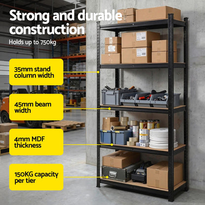 Giantz Garage Shelving 1.5X0.7m Warehouse Shelves Storage Rack Pallet Racking-Tools > Tools Storage > Wall Storage Racks-PEROZ Accessories