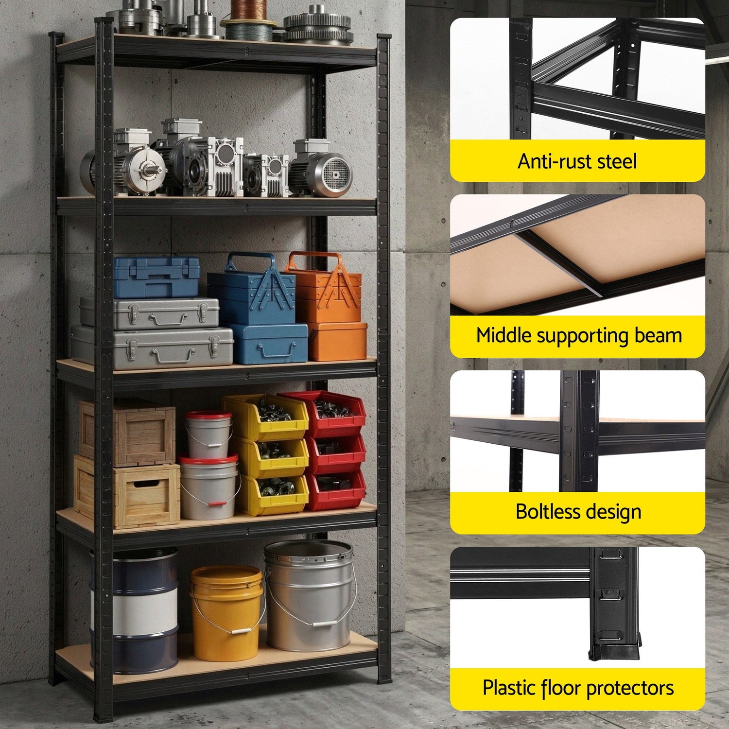 Giantz Garage Shelving 1.5X0.7m Warehouse Shelves Storage Rack Pallet Racking-Tools > Tools Storage > Wall Storage Racks-PEROZ Accessories
