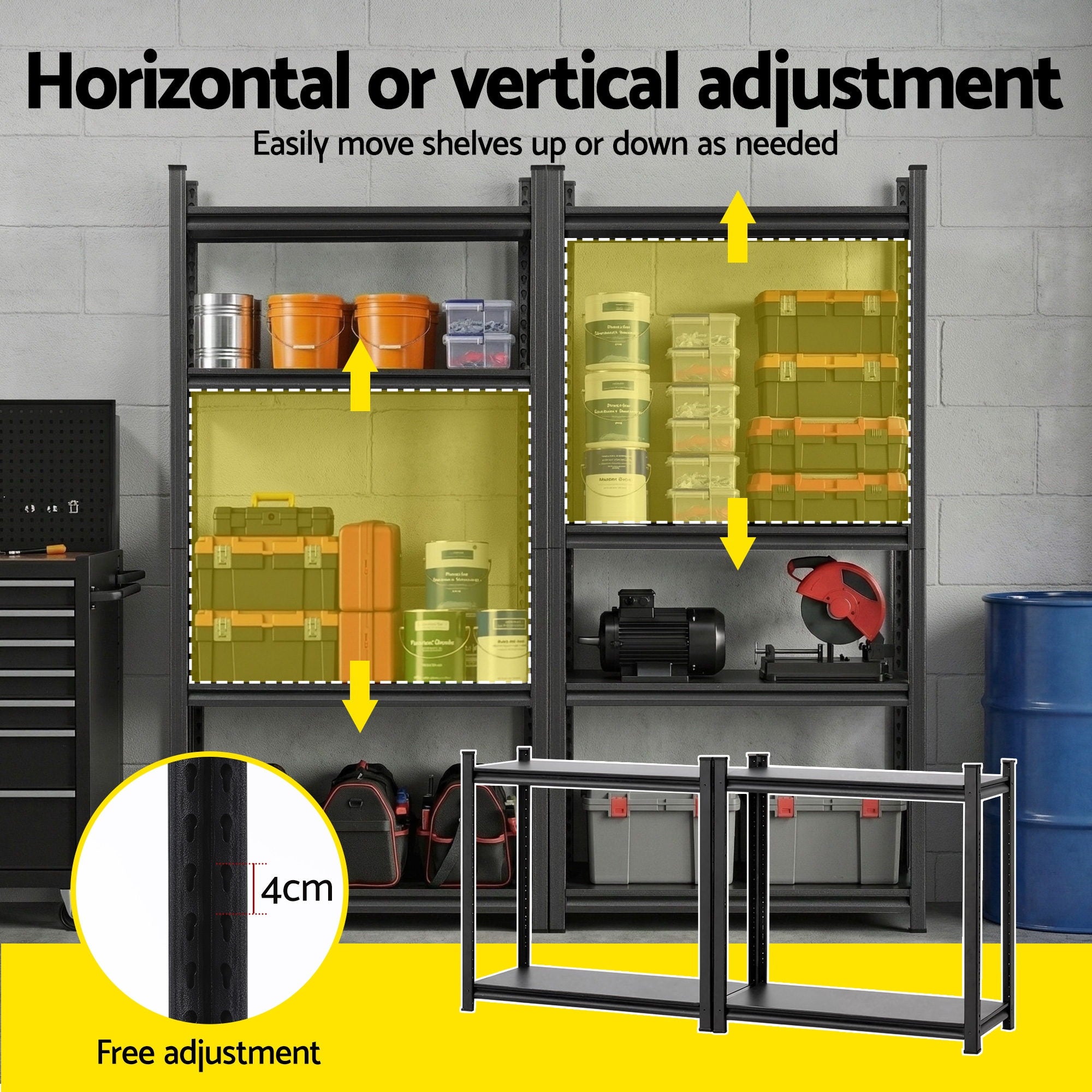 Giantz Garage Shelving 1.8X0.9m Warehouse Rack Storage Shelves Workshop Racks Steel-Tools > Tools Storage > Wall Storage Racks-PEROZ Accessories