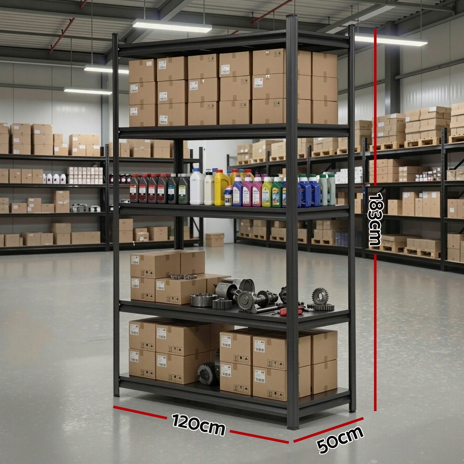Giantz Garage Shelving 1.8X1.2m Warehouse Rack Storage Shelves Workshop Racks Steel-Tools > Tools Storage > Wall Storage Racks-PEROZ Accessories