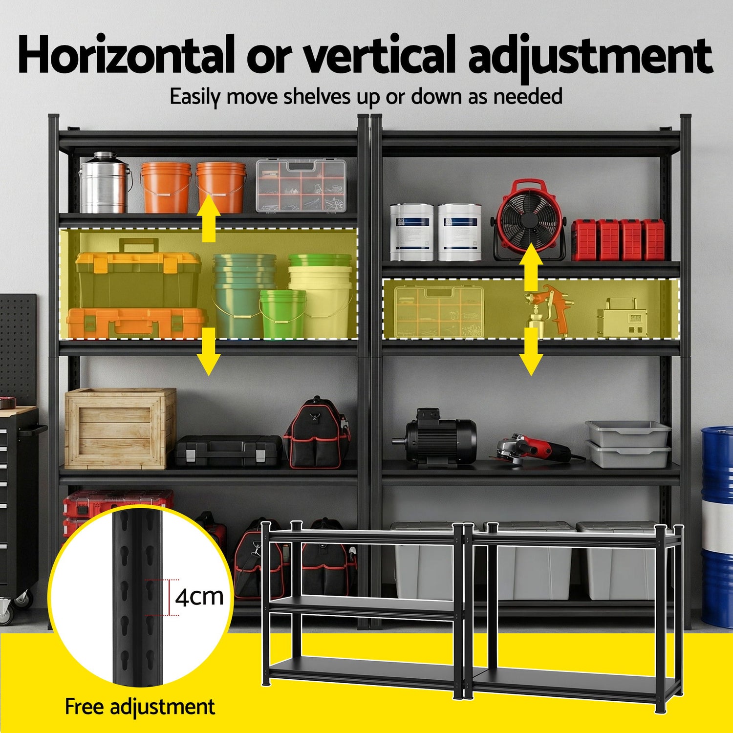Giantz Garage Shelving 1.8X1.2m Warehouse Rack Storage Shelves Workshop Racks Steel-Tools > Tools Storage > Wall Storage Racks-PEROZ Accessories
