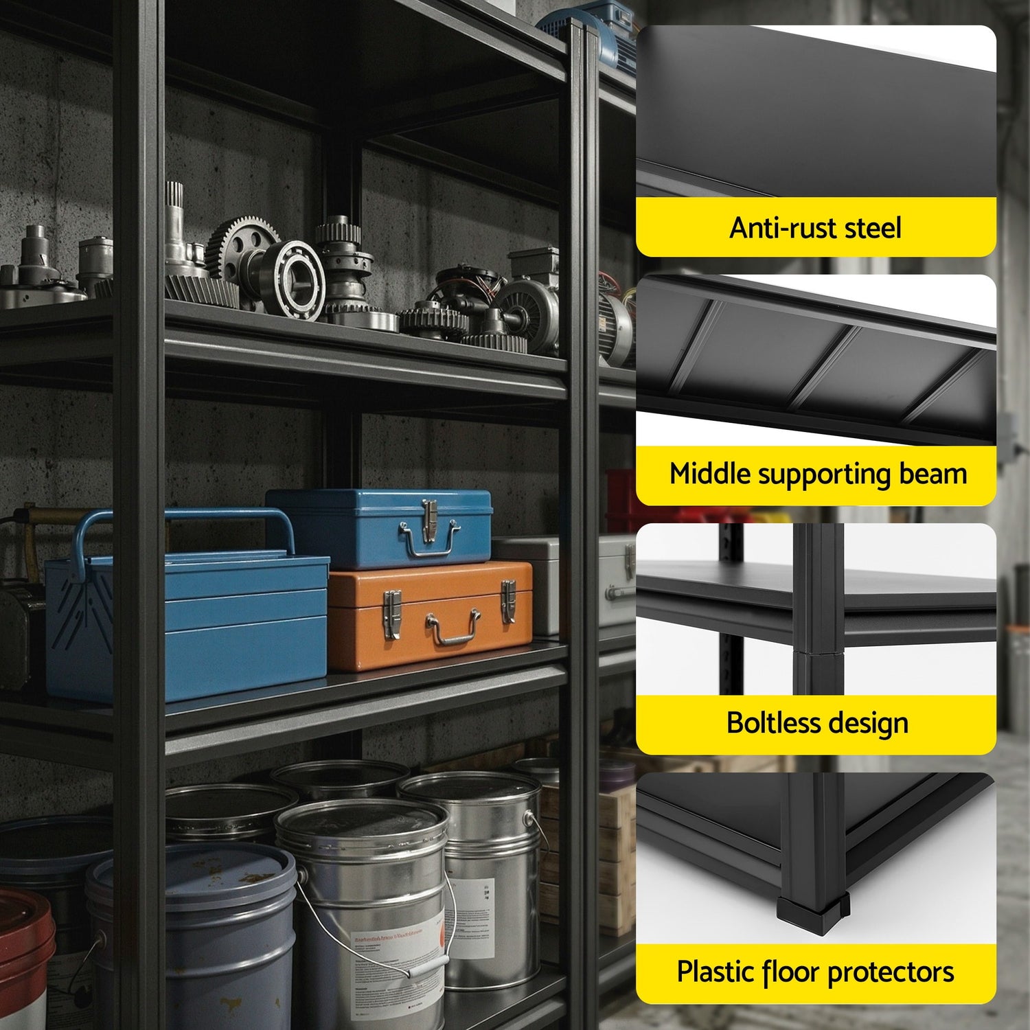 Giantz Garage Shelving 1.8X1.2m Warehouse Rack Storage Shelves Workshop Racks Steel-Tools > Tools Storage > Wall Storage Racks-PEROZ Accessories