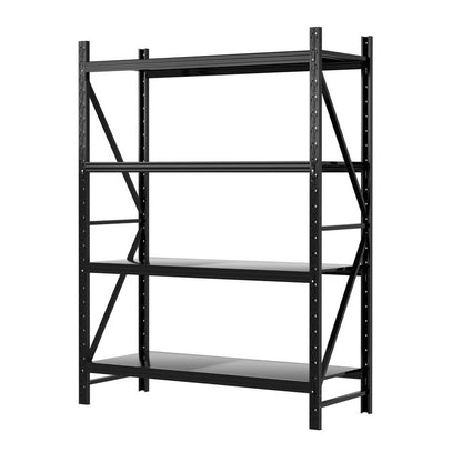 2Mx1.5M Giantz Garage Shelving Warehouse Rack Black-Tools &gt; Tools Storage &gt; Wall Storage Racks-PEROZ Accessories