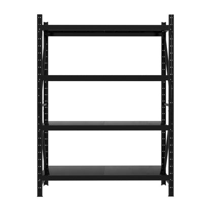 2Mx1.5M Giantz Garage Shelving Warehouse Rack Black-Tools &gt; Tools Storage &gt; Wall Storage Racks-PEROZ Accessories