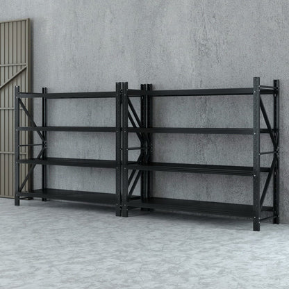 Giantz 4Mx1.8M Garage Shelving Warehouse Rack Black-Tools &gt; Tools Storage &gt; Wall Storage Racks-PEROZ Accessories