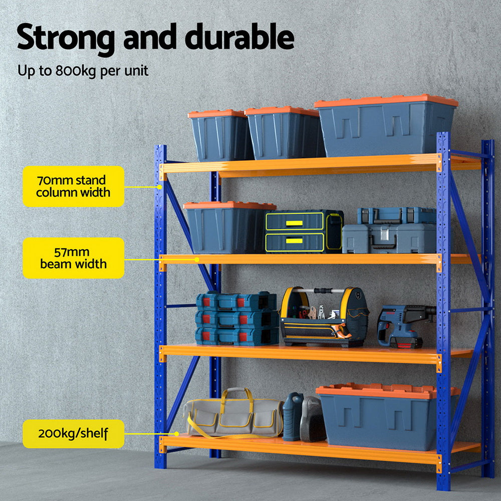 Giantz 2Mx1.8M Warehouse Shelving Garage Rack-Tools &gt; Tools Storage &gt; Utility Trolleys-PEROZ Accessories