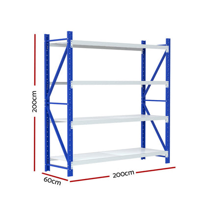 Giantz 2Mx2M Warehouse Shelving Garage Rack-Tools &gt; Tools Storage &gt; Utility Trolleys-PEROZ Accessories
