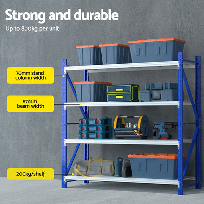 Giantz 2Mx2M Warehouse Shelving Garage Rack-Tools &gt; Tools Storage &gt; Utility Trolleys-PEROZ Accessories