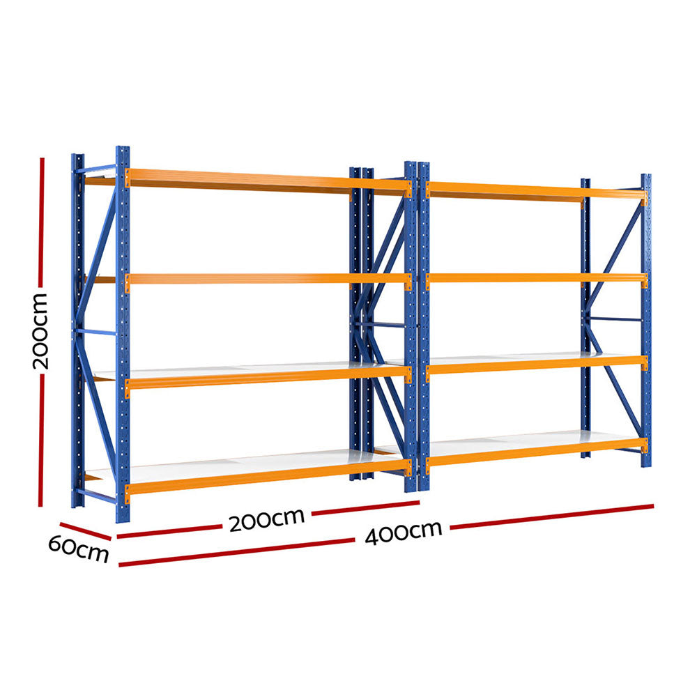 Giantz 4Mx2M Garage Shelving Warehouse Rack Orange-Tools &gt; Tools Storage &gt; Wall Storage Racks-PEROZ Accessories