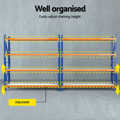 Giantz 4Mx2M Garage Shelving Warehouse Rack Orange-Tools &gt; Tools Storage &gt; Wall Storage Racks-PEROZ Accessories