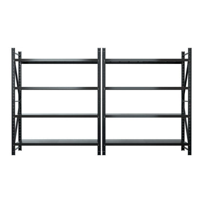 Giantz 4Mx2.4M Garage Shelving Warehouse Rack Black-Tools &gt; Tools Storage &gt; Wall Storage Racks-PEROZ Accessories