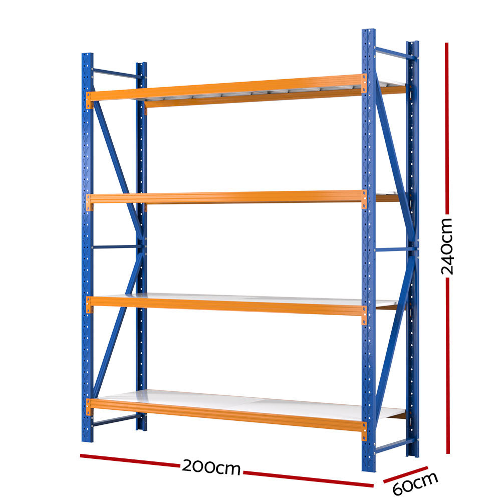 Giantz 2.4Mx2M Garage Shelving Warehouse Rack Pallet Racking Storage Shelf Blue-Tools &gt; Tools Storage &gt; Wall Storage Racks-PEROZ Accessories