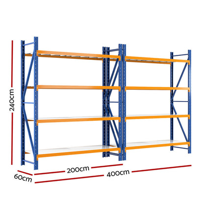 Giantz 4Mx2.4M Garage Shelving Warehouse Rack-Tools &gt; Tools Storage &gt; Wall Storage Racks-PEROZ Accessories